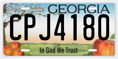 GA license plate CPJ4180
