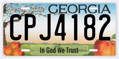 GA license plate CPJ4182
