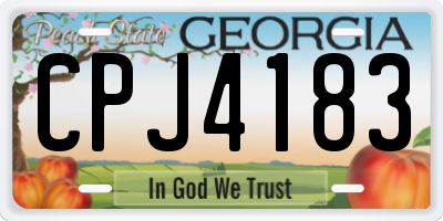 GA license plate CPJ4183