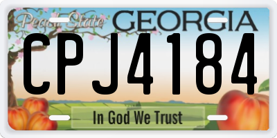 GA license plate CPJ4184