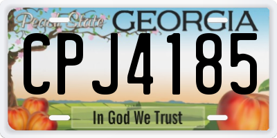 GA license plate CPJ4185