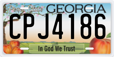 GA license plate CPJ4186