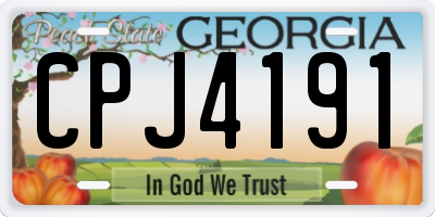 GA license plate CPJ4191