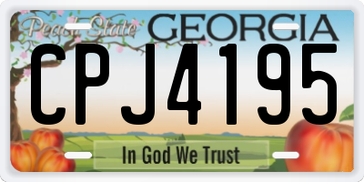 GA license plate CPJ4195