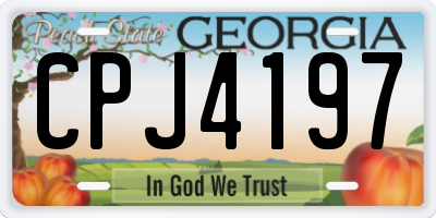 GA license plate CPJ4197