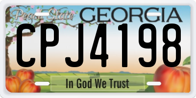 GA license plate CPJ4198