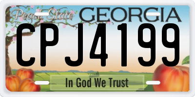 GA license plate CPJ4199