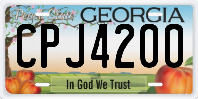 GA license plate CPJ4200