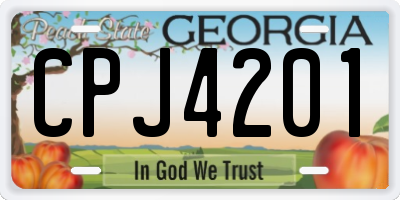 GA license plate CPJ4201