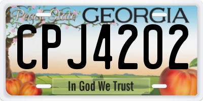 GA license plate CPJ4202