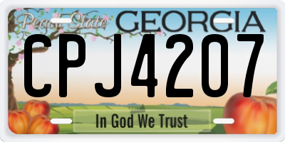 GA license plate CPJ4207