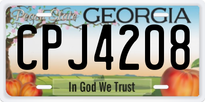 GA license plate CPJ4208