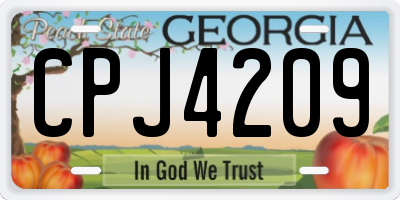 GA license plate CPJ4209