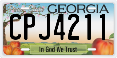 GA license plate CPJ4211