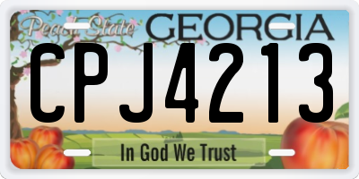 GA license plate CPJ4213