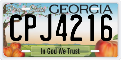 GA license plate CPJ4216