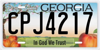 GA license plate CPJ4217
