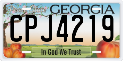 GA license plate CPJ4219