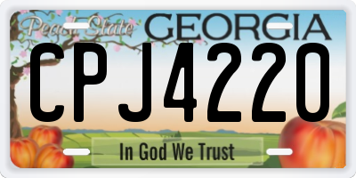 GA license plate CPJ4220