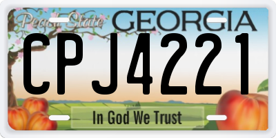 GA license plate CPJ4221