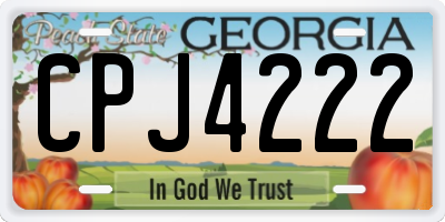 GA license plate CPJ4222