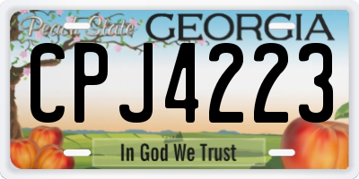 GA license plate CPJ4223