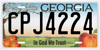 GA license plate CPJ4224