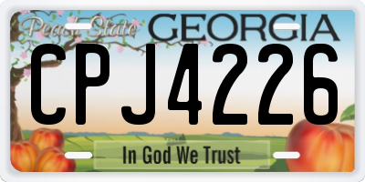 GA license plate CPJ4226