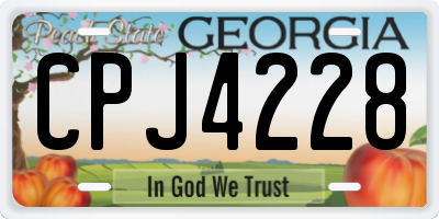 GA license plate CPJ4228
