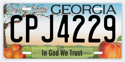 GA license plate CPJ4229