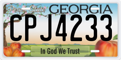 GA license plate CPJ4233
