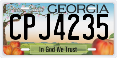 GA license plate CPJ4235