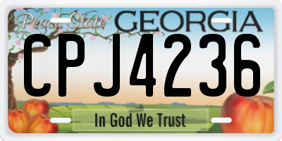 GA license plate CPJ4236
