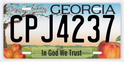 GA license plate CPJ4237