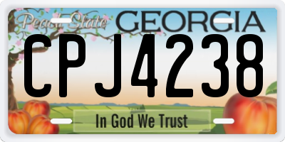GA license plate CPJ4238