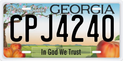 GA license plate CPJ4240