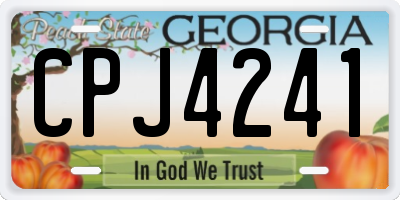 GA license plate CPJ4241