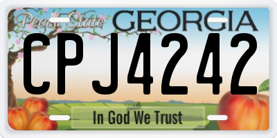 GA license plate CPJ4242