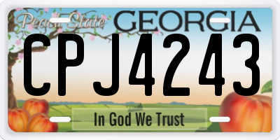 GA license plate CPJ4243