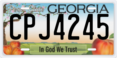 GA license plate CPJ4245