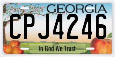 GA license plate CPJ4246