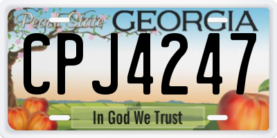 GA license plate CPJ4247