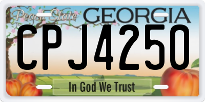 GA license plate CPJ4250