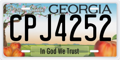 GA license plate CPJ4252
