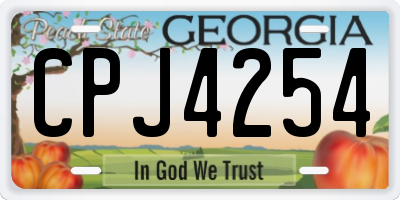 GA license plate CPJ4254