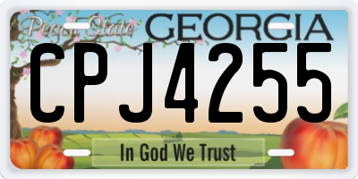 GA license plate CPJ4255