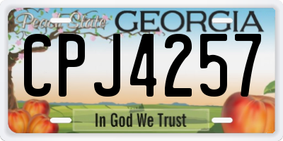 GA license plate CPJ4257
