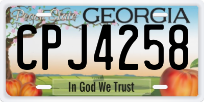 GA license plate CPJ4258