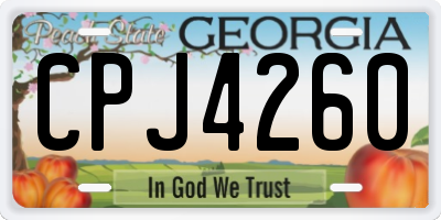 GA license plate CPJ4260