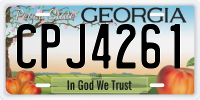 GA license plate CPJ4261